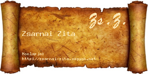 Zsarnai Zita névjegykártya